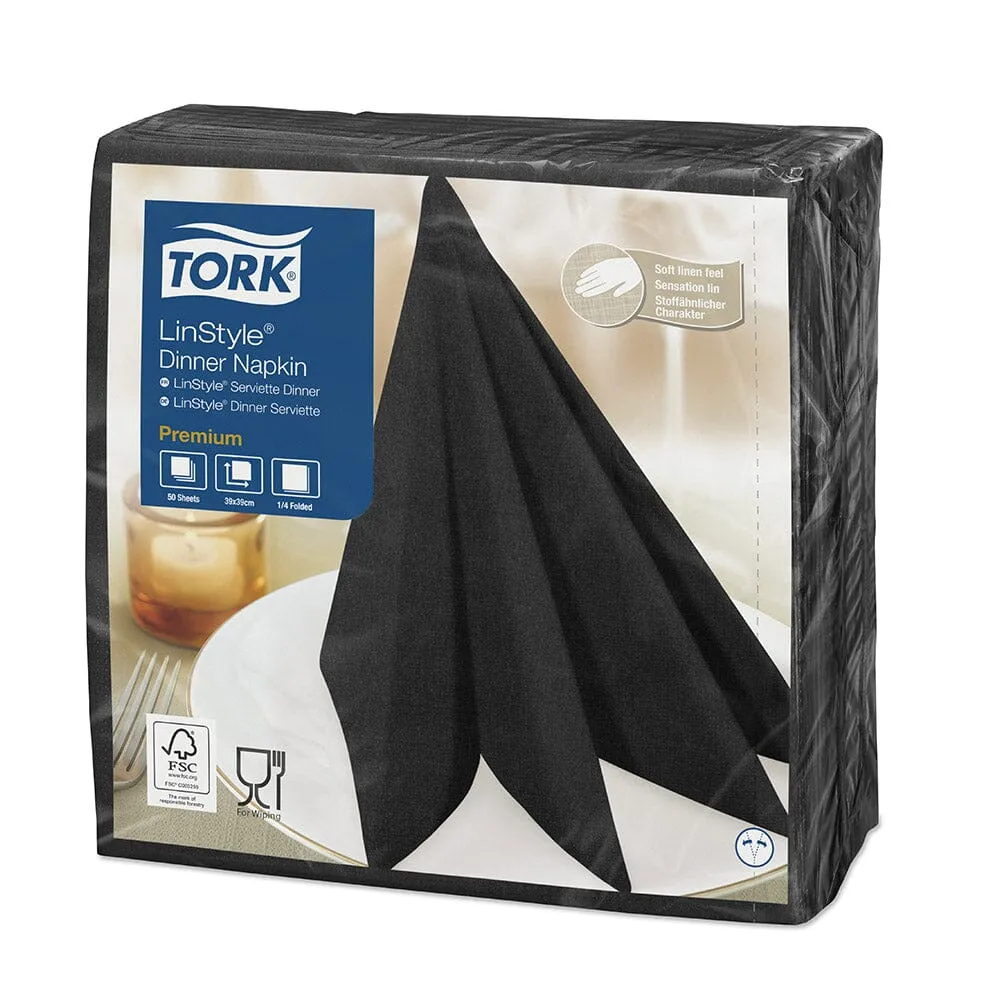 Servilleta Mesa Linstyle Negra Hoja Simple 50 Un TORK
