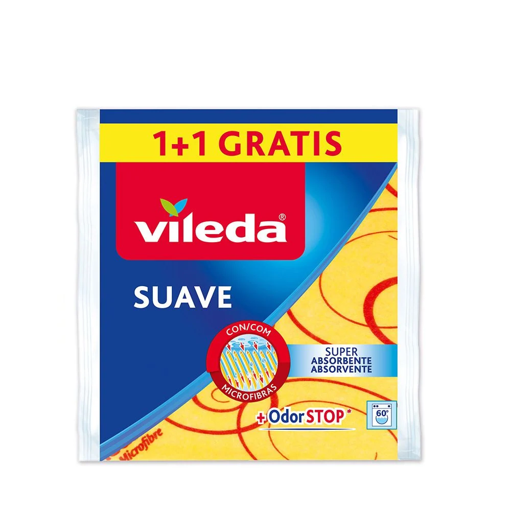 BAYETA AMARILLA SUAVE 1+1 30% MICROFIBRA VILEDA