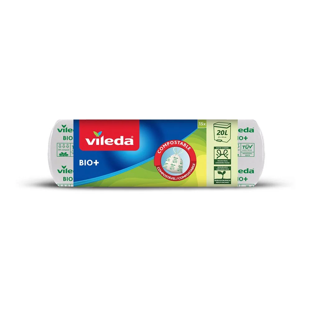 BOLSA DE BASURA ECOBAG 100% BIO 20 l 15 uds VILEDA