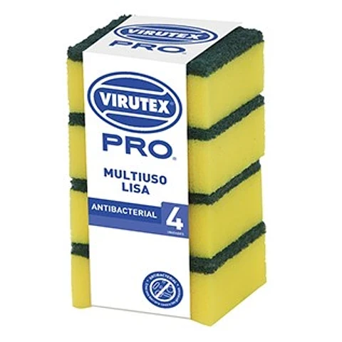 Esponja Multiuso x4 lisa Virutex Pro