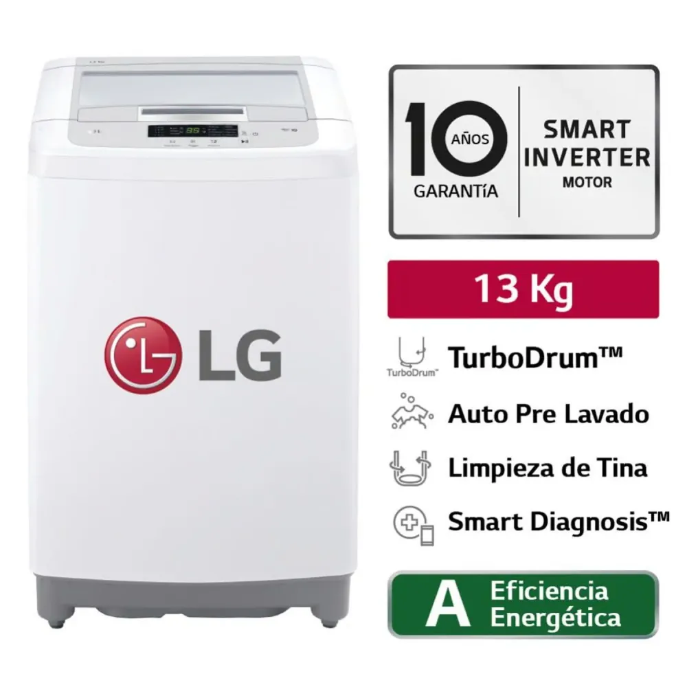 Lavadora LG 13 Kg WT13WPBK Carga Excepcional Smart Motion con TurboDrum