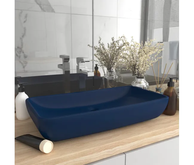 Profesional Lavabo - Lavamanos de lujo rectangular de cerámica rosa mate 71x38 cm