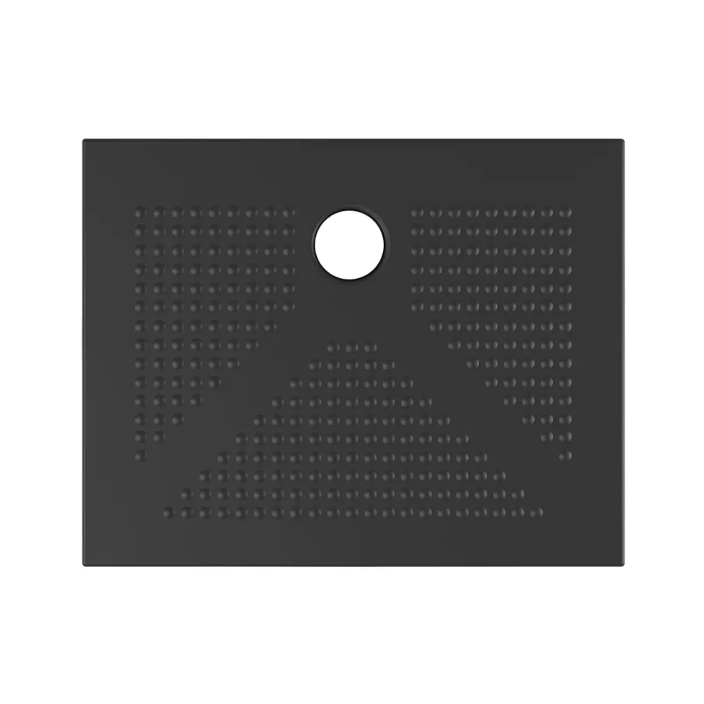 Plato de ducha rectangular de cerámica DocciaGo 70x100 cm - Negro mate con Compartimentos Ajustables