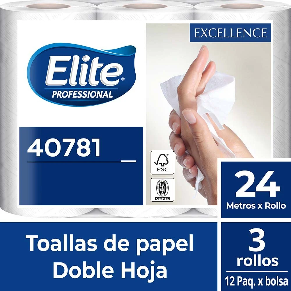 Toalla Papel Hoja Directo 3 Rollos Extra Blanco x 24 Mt