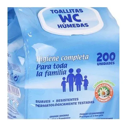 Ecológico Premium 200 unds Toallita WC Familiar con tapa