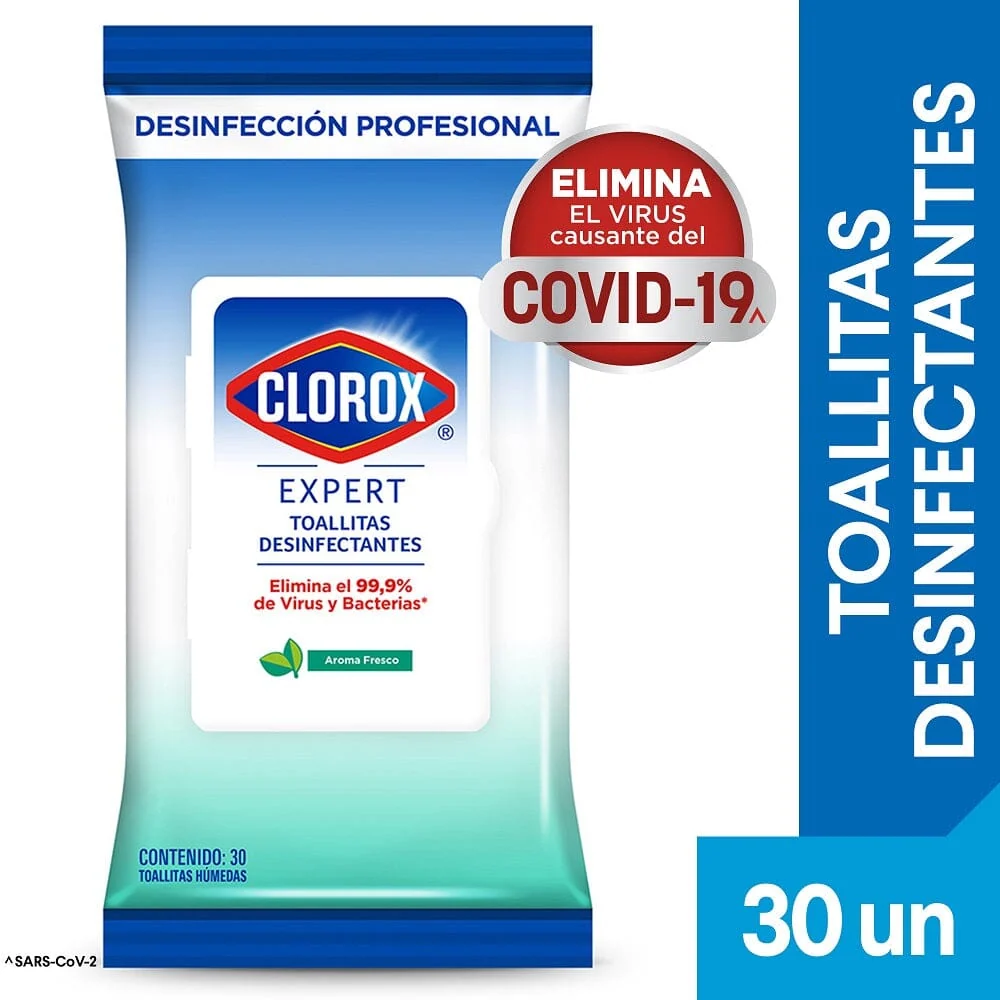 Limpiavidrios Toallitas Desinfectantes Pouch 30 Hojas