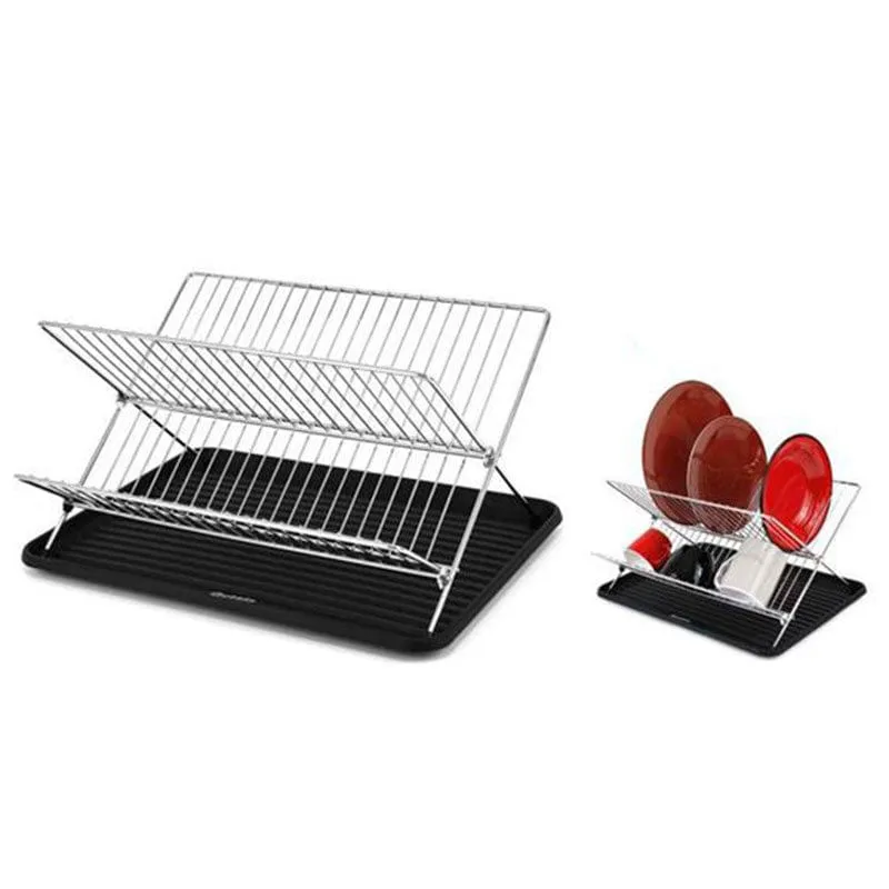 Escurreplatos Quttin con bandeja metal/negro 32,5x43,5x25 cm