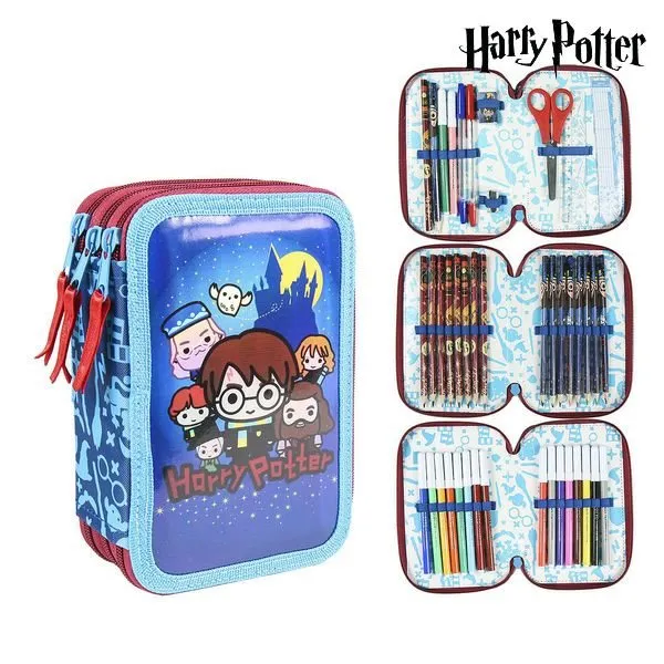 Plumier Tres veces Giotto Harry Potter Azul (43 Pcs)